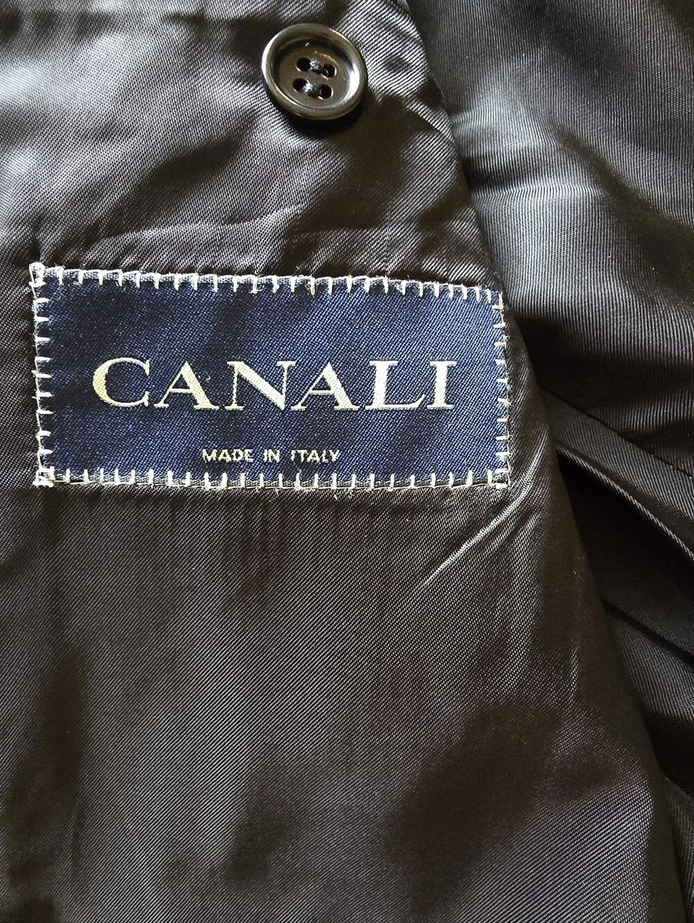 CANALI Italy Blazer Sport Coat 2-Button Jacket 46S-US 56C-EU Black Wool